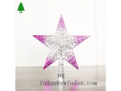 Hollow Out Five-pointed Star Christmas Tree Top New Star Xmas Treetop Decoration