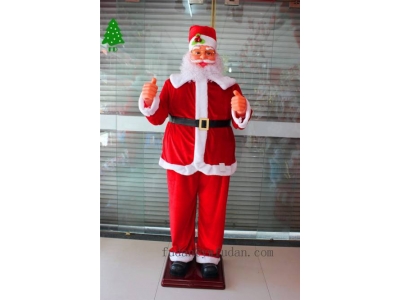 An elderly man from the 18m shopping mall in Santa Claus, Santa Claus, has a music electric Santa Cl
