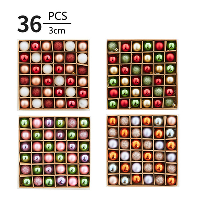 3cm Christmas ball ornament bright colored ball holiday decorations 36pcs