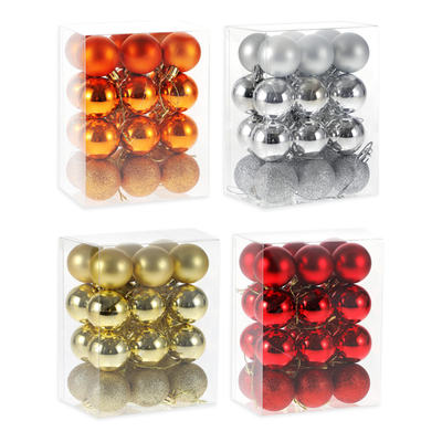 Christmas Balls Ornaments, 24pcs 4cm/1.5" Pre-Strung Hanging Ornament