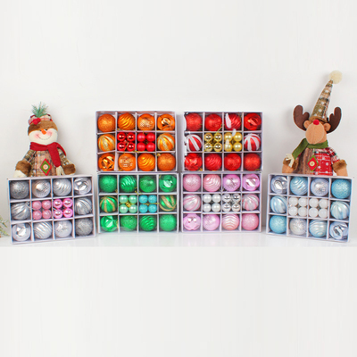26pcs barreled shaped electroplated painted Christmas ball plastic ball set