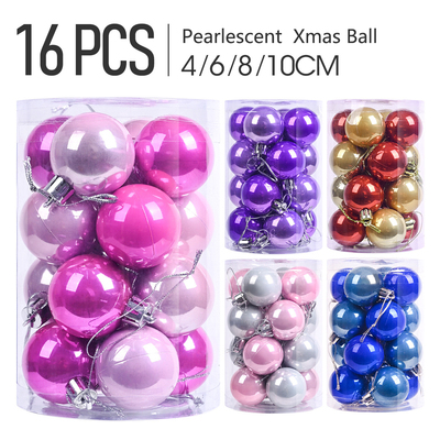 16sets/4cm Ball Ornaments Christmas Tree Hanging Balls Shatterproof Spherical Touch Lubricat