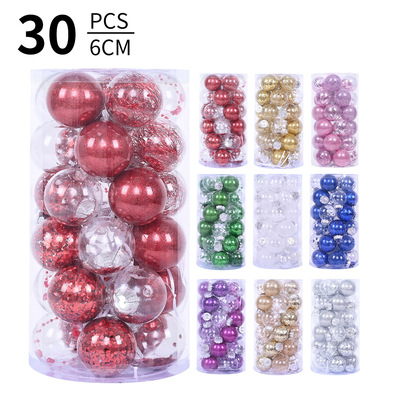30ct Shatterproof Clear Christmas Ball Ornaments Decorative Xmas Baubles Delicate Balls Decorations