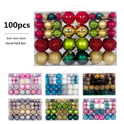 100pcs Colored Christmas balls Tree Xmas Balls Party Wedding Ornament Party Supplies Xmas Ornament