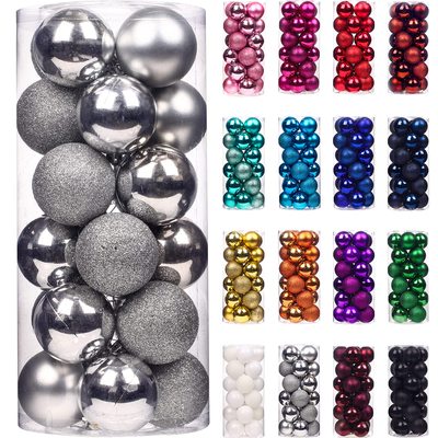 24Pcs Christmas Balls Ornaments for Xmas Christmas Tree Hanging Tube Bubble